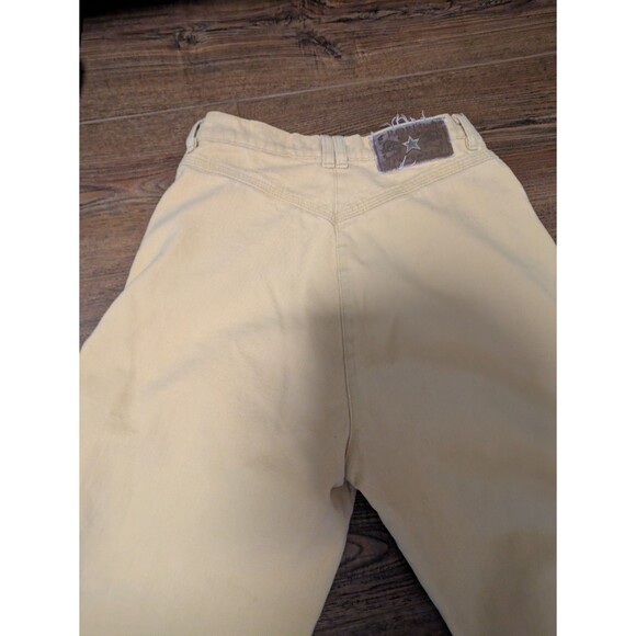 VTG 90s Roper Jeans Women 26 Yellow Bareback High Rise Western Straight Cutoff - Picture 8 of 10